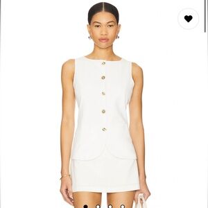 NWT - Revolve 4th & Reckless Chai Linen Button Up Top in White Size S